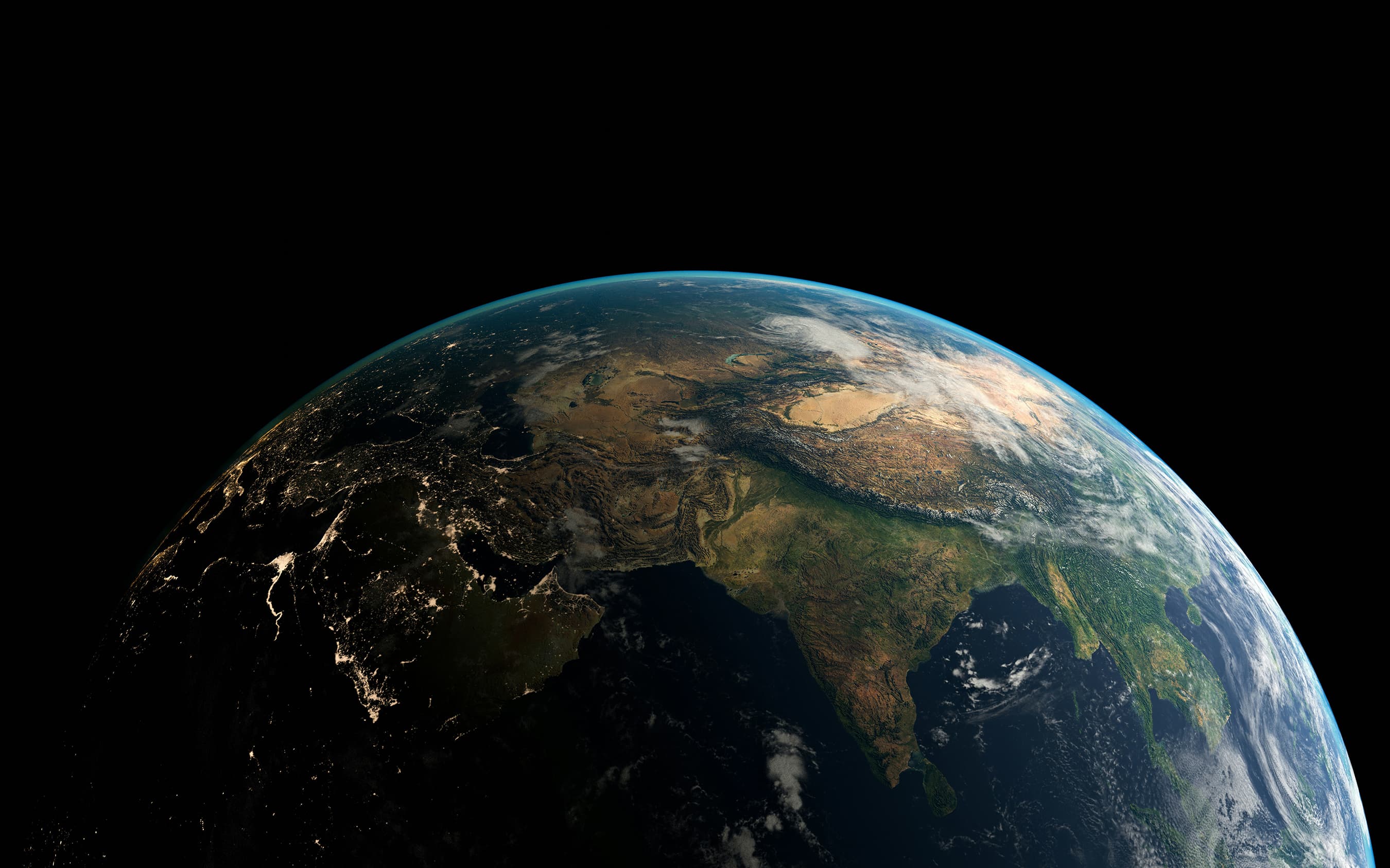 Earth on a dark space background